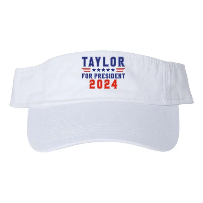 Taylor For President 2024 Funny Taylor First Name Valucap Bio-Washed Visor