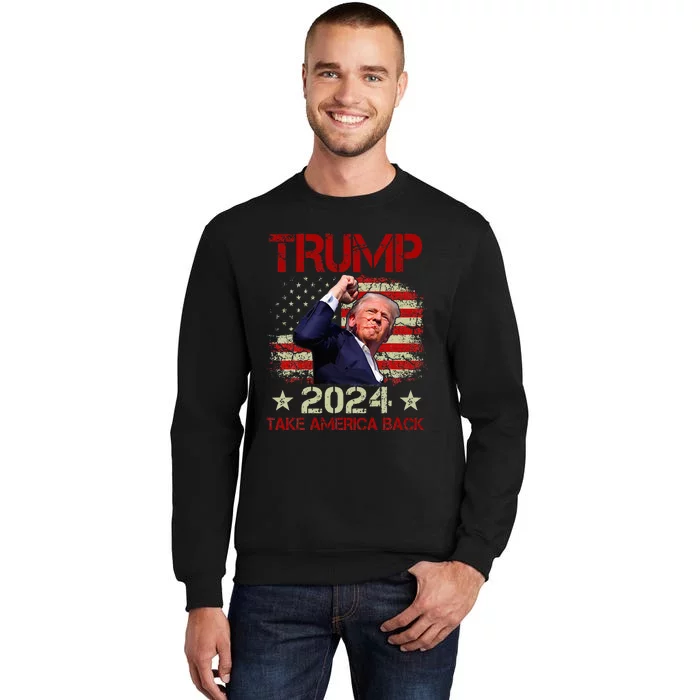 Trump Fist Pump Shot At Trump 2024 Trump Survives Rally Tall Sweatshirt