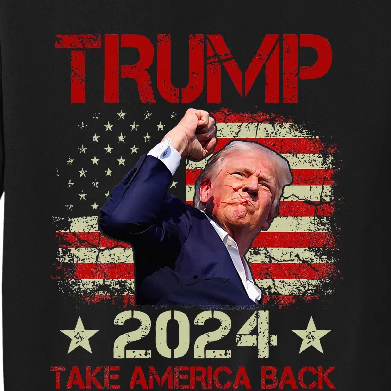 Trump Fist Pump Shot At Trump 2024 Trump Survives Rally Tall Sweatshirt