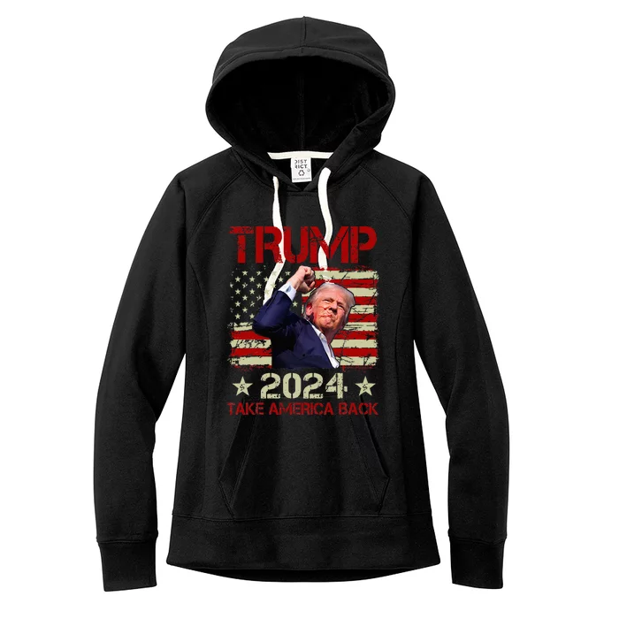 Trump Fist Pump Shot At Trump 2024 Trump Survives Rally Women's Fleece Hoodie