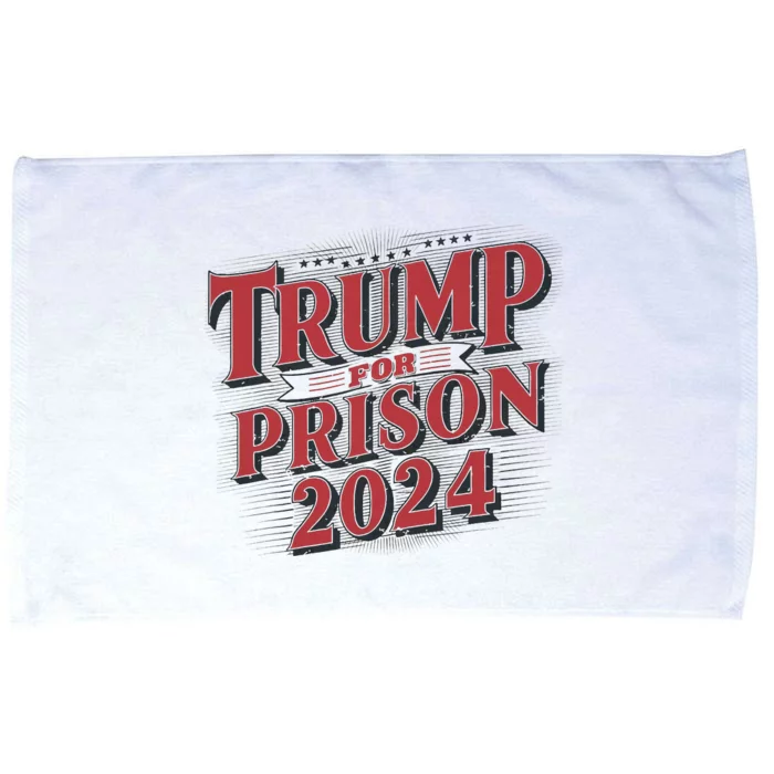 Trump For Prison 2024 Vintage Usa Flag Microfiber Hand Towel