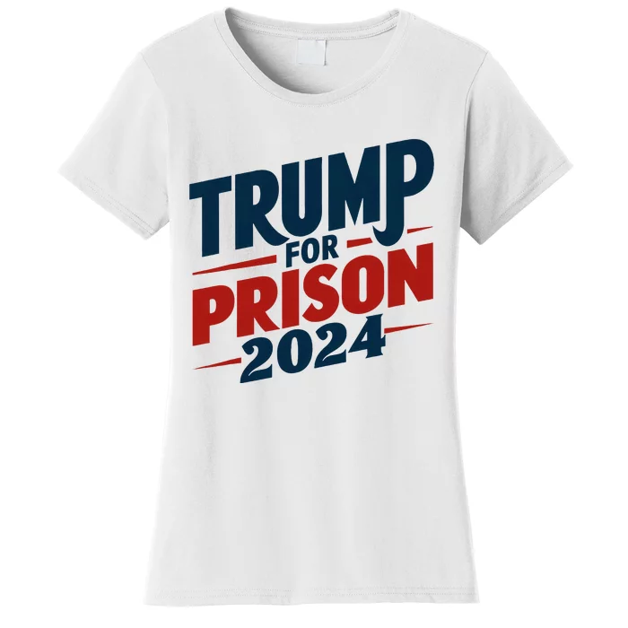 Trump For Prison 2024 Vintage Usa Flag Women's T-Shirt