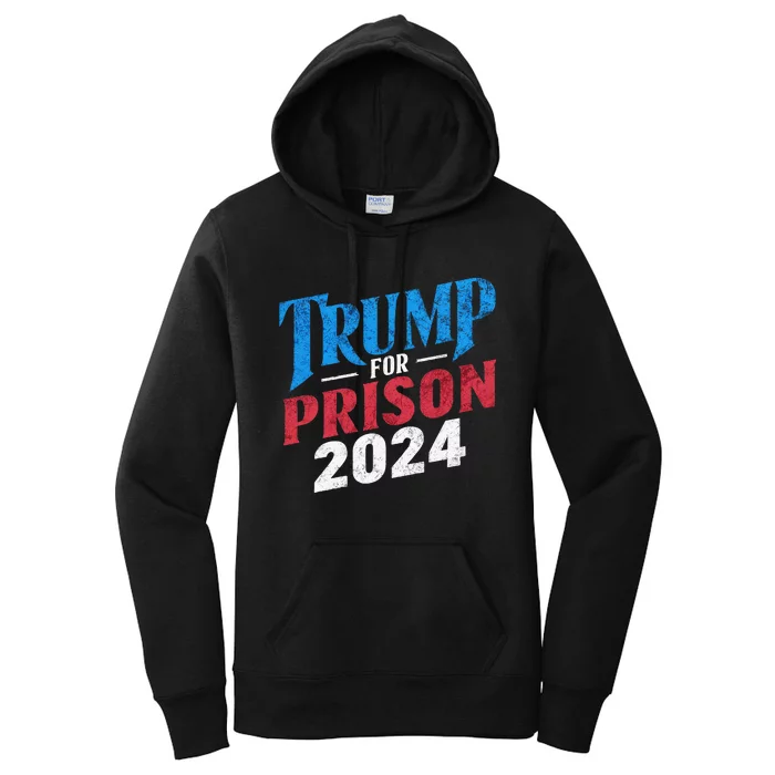 Trump For Prison 2024 Vintage Usa Flag Women's Pullover Hoodie