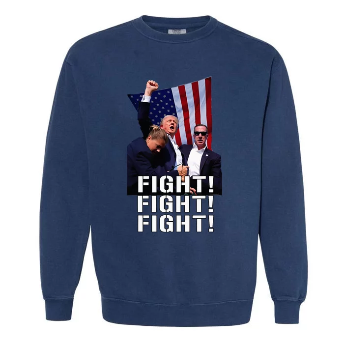 Trump Fist Pump Shot At Trump 2024 Trump Survives Rally Garment-Dyed Sweatshirt