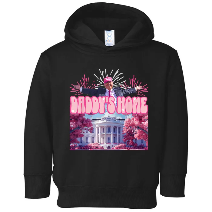 Trump Firework Pink DaddyS Home Trump 2024 Toddler Hoodie