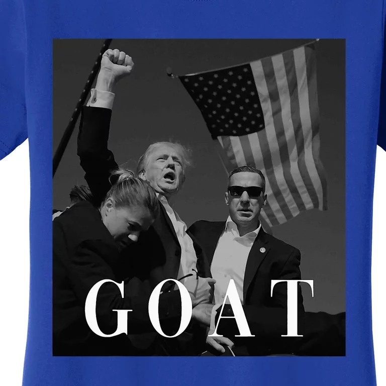 Trump Fist Pump Butler Rally Patriotic Goat Trump Women's T-Shirt