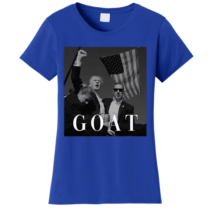 Trump Fist Pump Butler Rally Patriotic Goat Trump Women's T-Shirt