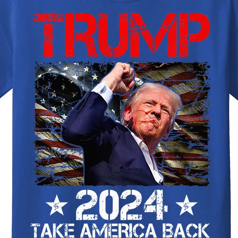 Trump Fist Pump Shot At Trump 2024 Trump Survives Rally Premium Kids T-Shirt