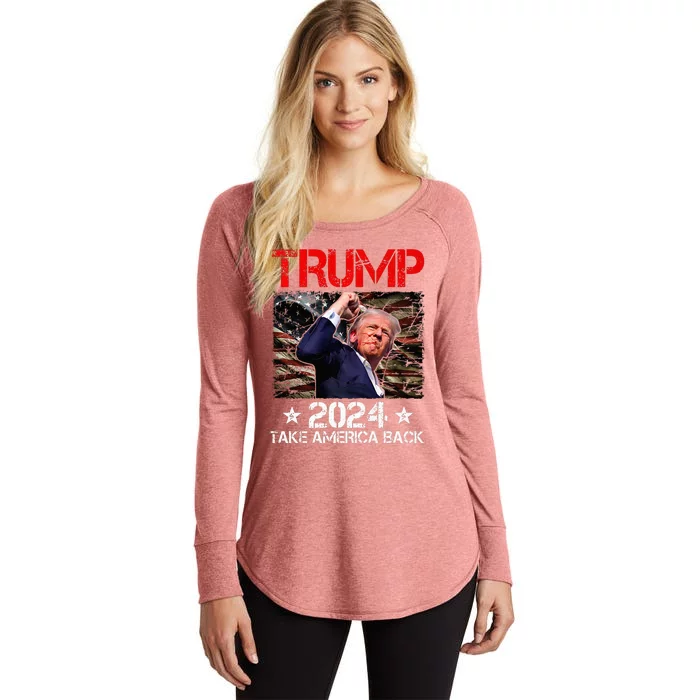 Trump Fist Pump Shot At Trump 2024 Trump Survives Rally Premium Women's Perfect Tri Tunic Long Sleeve Shirt