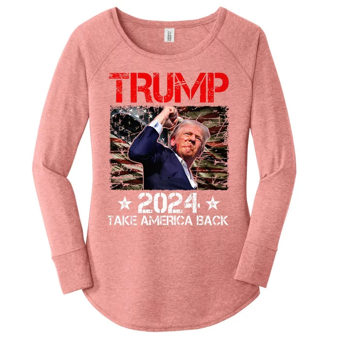 Trump Fist Pump Shot At Trump 2024 Trump Survives Rally Premium Women's Perfect Tri Tunic Long Sleeve Shirt