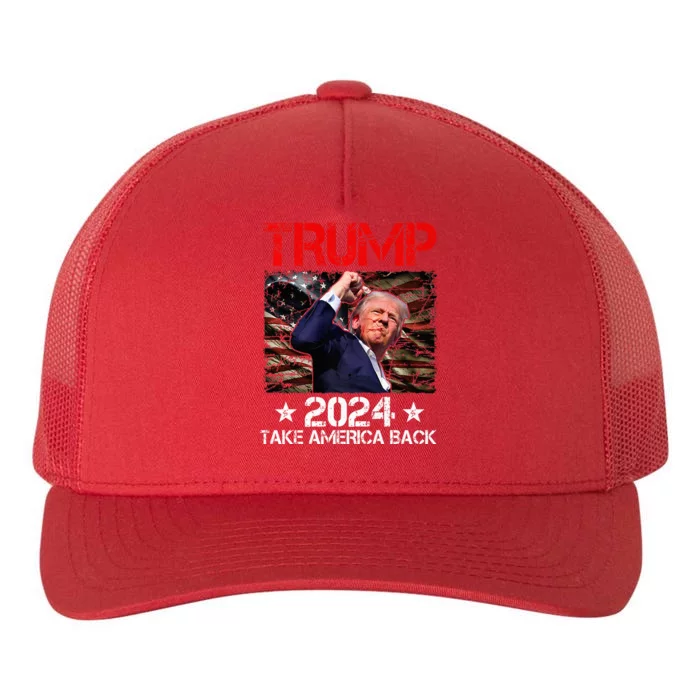 Trump Fist Pump Shot At Trump 2024 Trump Survives Rally Premium Yupoong Adult 5-Panel Trucker Hat