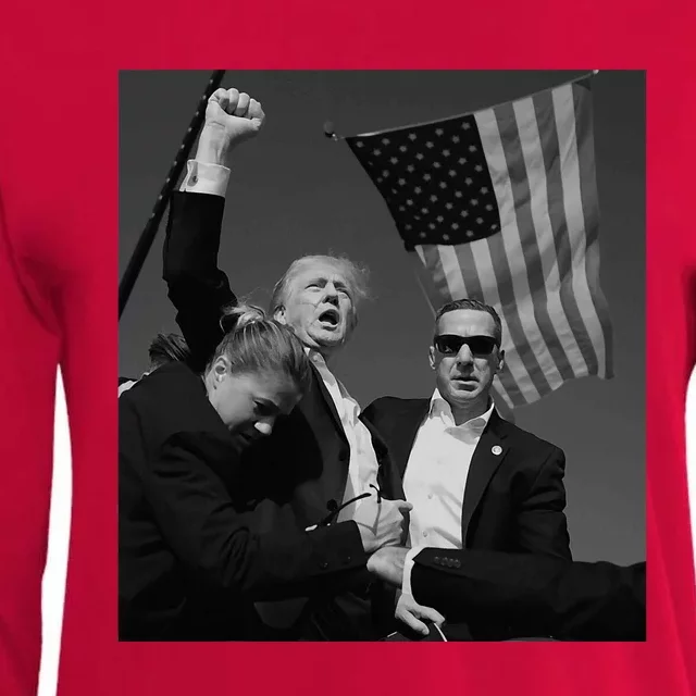 Trump Fist Pump Womens Cotton Relaxed Long Sleeve T-Shirt