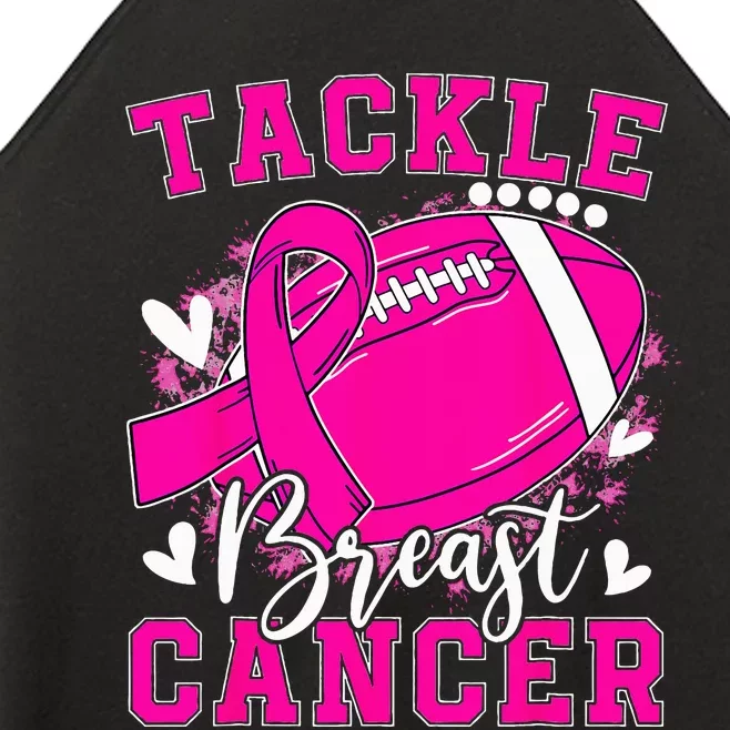 Tackle Football Pink Ribbon Breast Cancer Awareness Kids Women’s Perfect Tri Rocker Tank