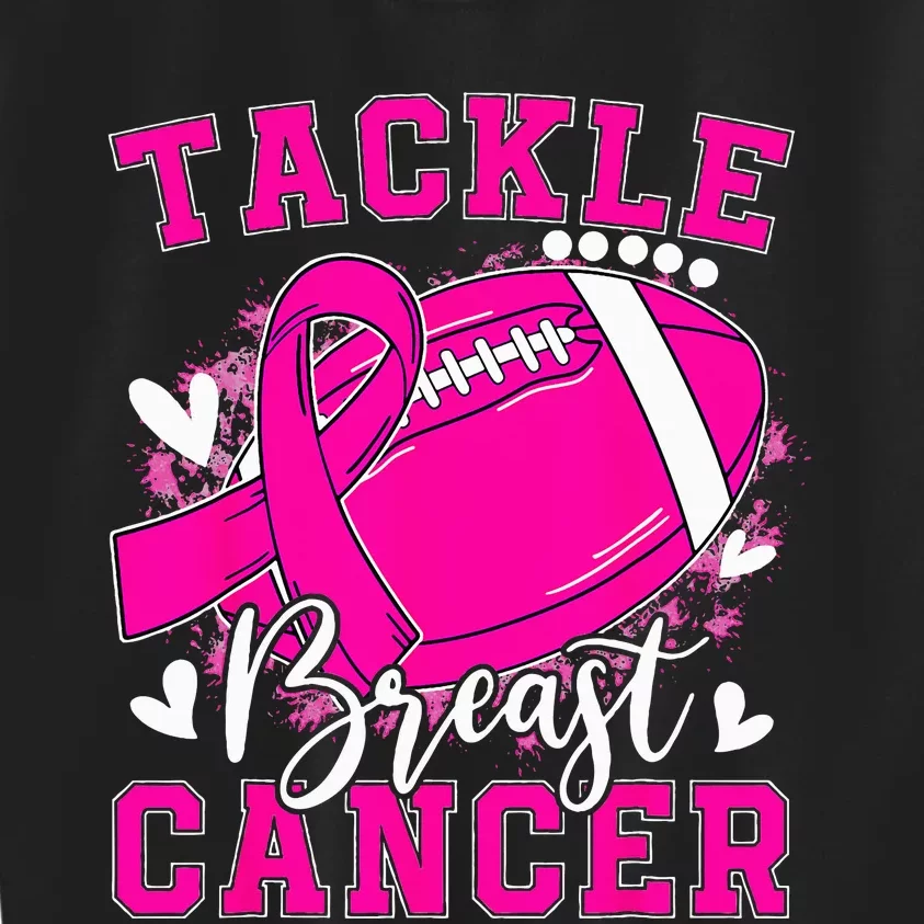 Tackle Football Pink Ribbon Breast Cancer Awareness Kids Kids Sweatshirt