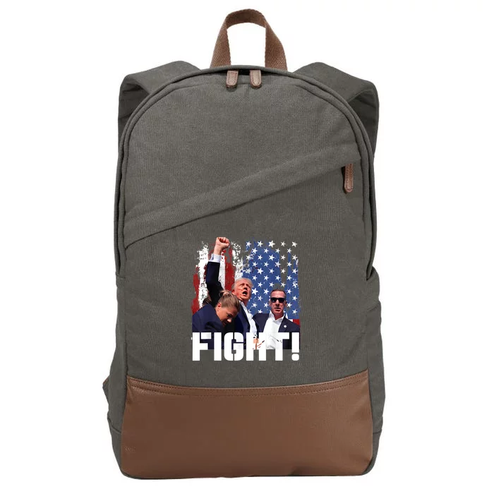 Trump First Pump Fight Cotton Canvas Backpack