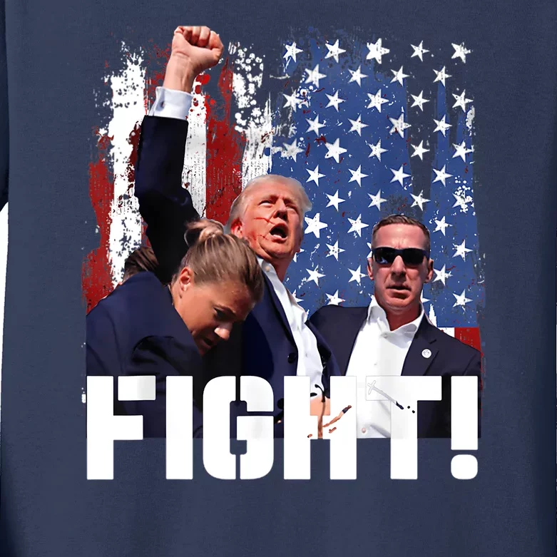 Trump First Pump Fight Kids Long Sleeve Shirt