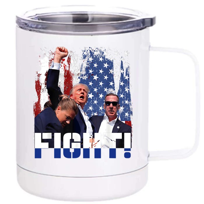 Trump First Pump Fight Front & Back 12oz Stainless Steel Tumbler Cup