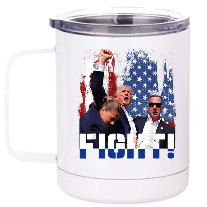 Trump First Pump Fight Front & Back 12oz Stainless Steel Tumbler Cup