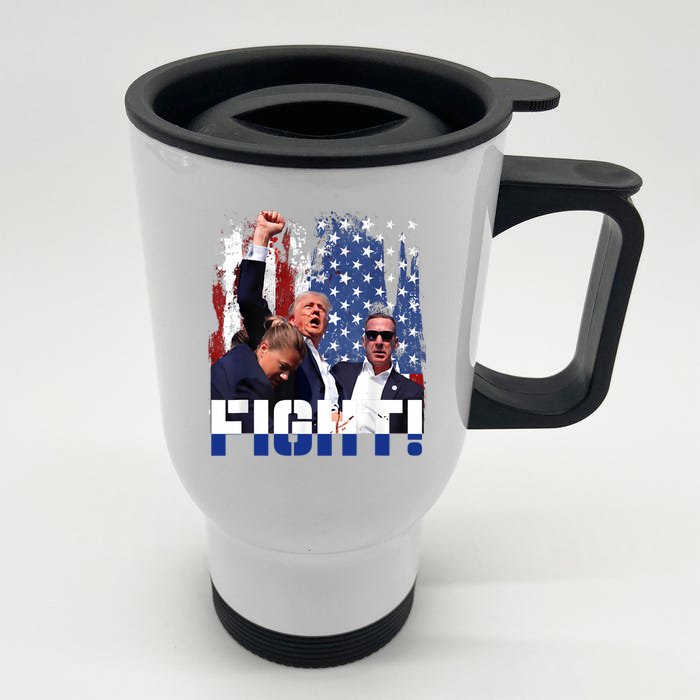 Trump First Pump Fight Front & Back Stainless Steel Travel Mug