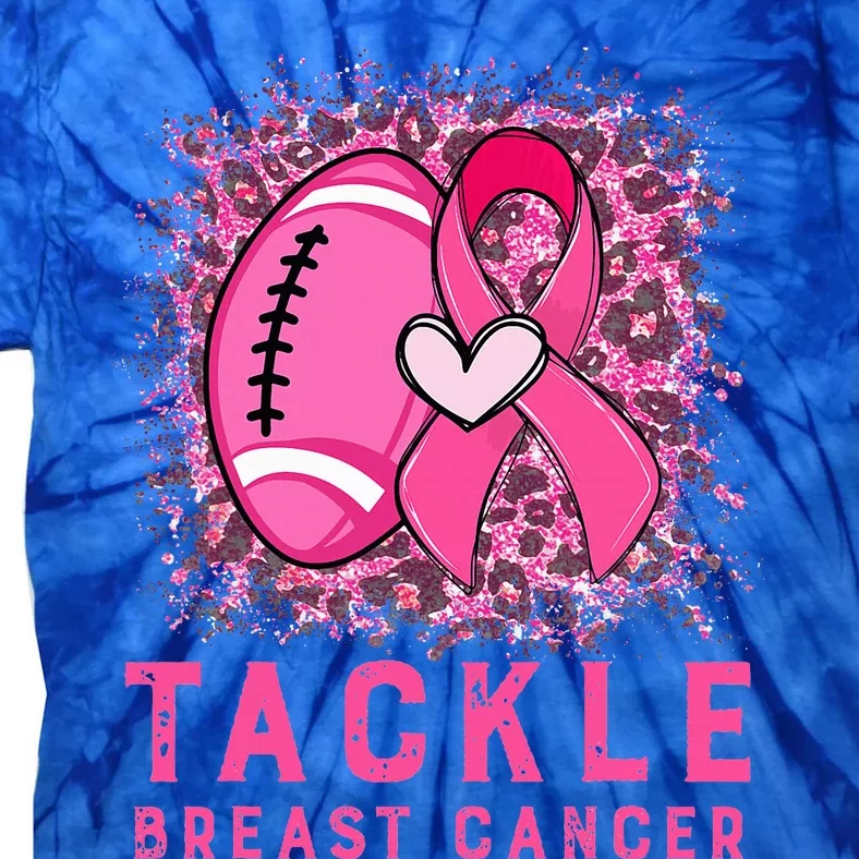 Tackle Football Pink Ribbon Breast Cancer Awareness Tie-Dye T-Shirt