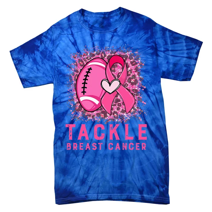 Tackle Football Pink Ribbon Breast Cancer Awareness Tie-Dye T-Shirt