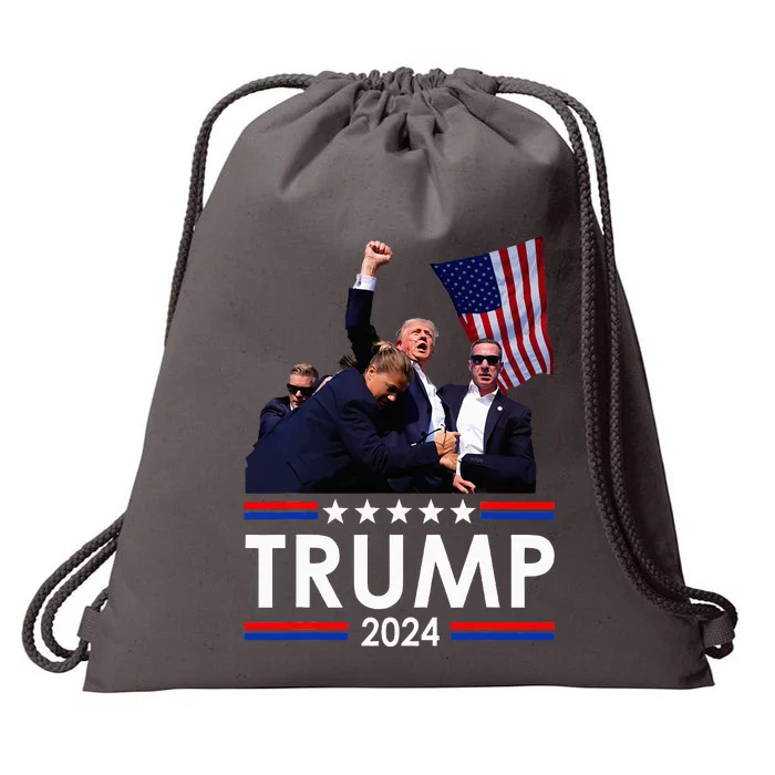 Trump Fist Pump Shot At Trump 2024 Drawstring Bag