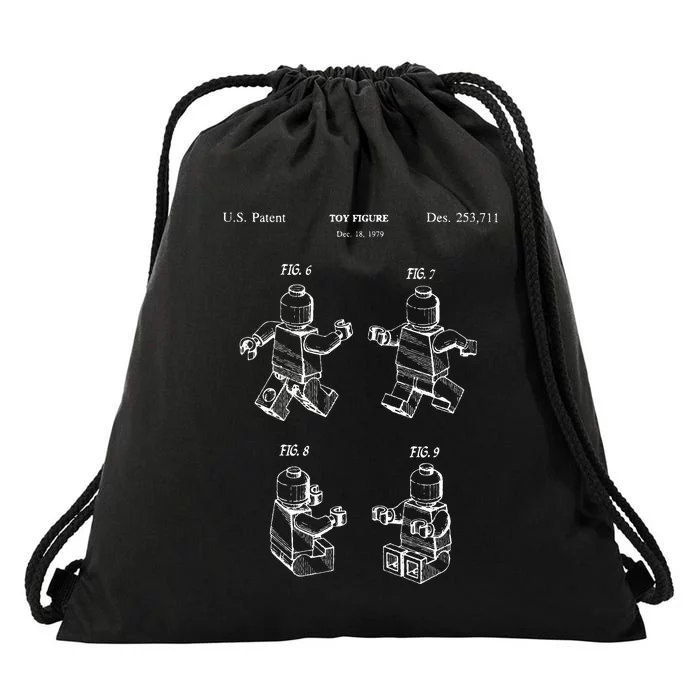 Toy Figurine Patent Master Builder Building Brick Drawstring Bag