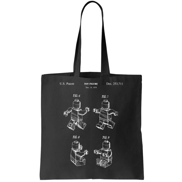 Toy Figurine Patent Master Builder Building Brick Tote Bag