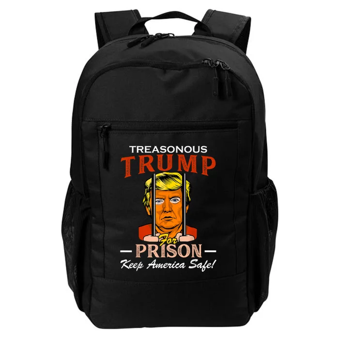 Trump For Prison 2024 Funny Support Trump Retro Usa Flag Daily Commute Backpack