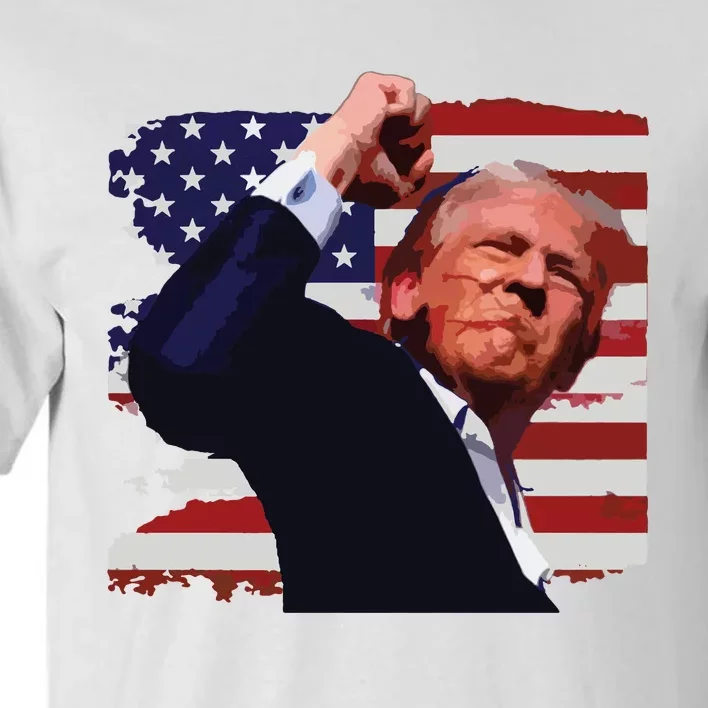 Trump Fist Pump Shot A Trump 2024 Trump For President Tall T-Shirt