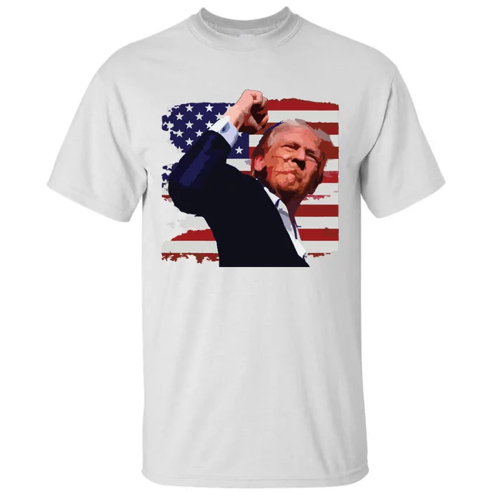 Trump Fist Pump Shot A Trump 2024 Trump For President Tall T-Shirt