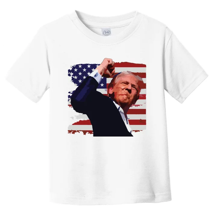 Trump Fist Pump Shot A Trump 2024 Trump For President Toddler T-Shirt