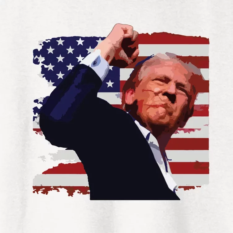 Trump Fist Pump Shot A Trump 2024 Trump For President Women's Crop Top Tee