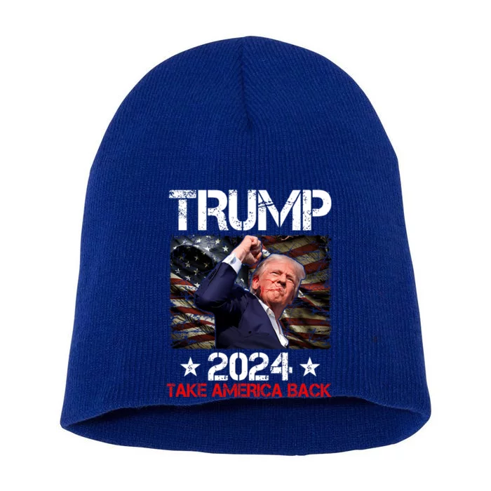 Trump Fist Pump Shot At Trump 2024 Trump Survives Rally Short Acrylic Beanie