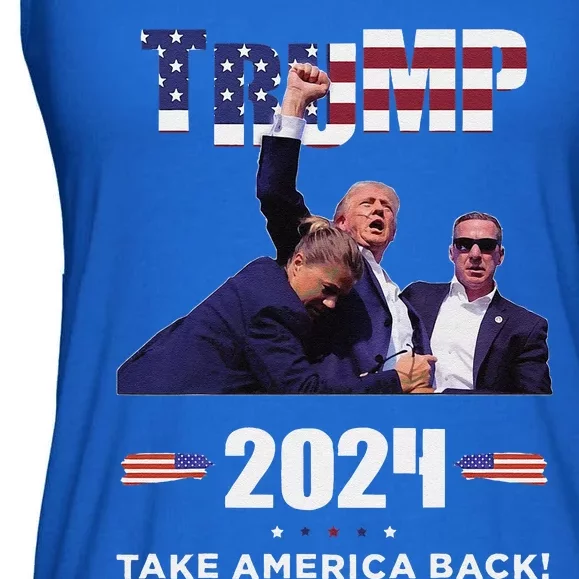 Trump Fist Pump Shot At Trump 2024 Trump Survives Rally Ladies Essential Flowy Tank