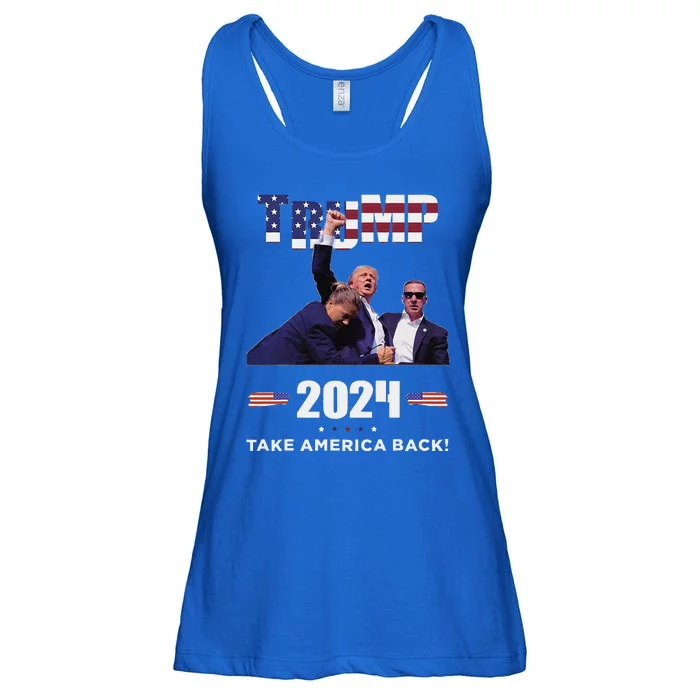 Trump Fist Pump Shot At Trump 2024 Trump Survives Rally Ladies Essential Flowy Tank