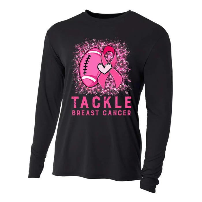 Tackle Football Pink Ribbon Breast Cancer Awareness Cooling Performance Long Sleeve Crew