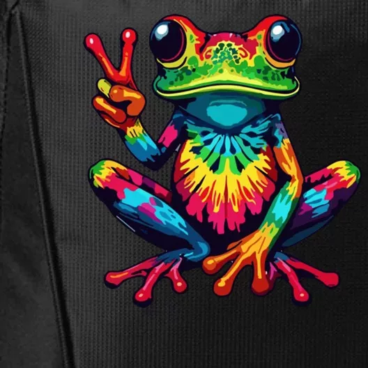 Tiedye Frog Peace Sign Hippie City Backpack