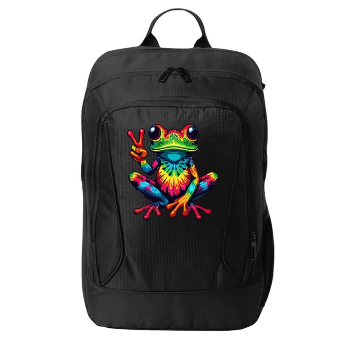 Tiedye Frog Peace Sign Hippie City Backpack