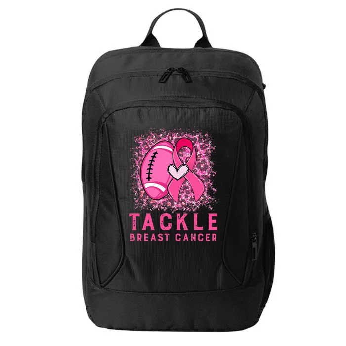 Tackle Football Pink Ribbon Breast Cancer Awareness City Backpack