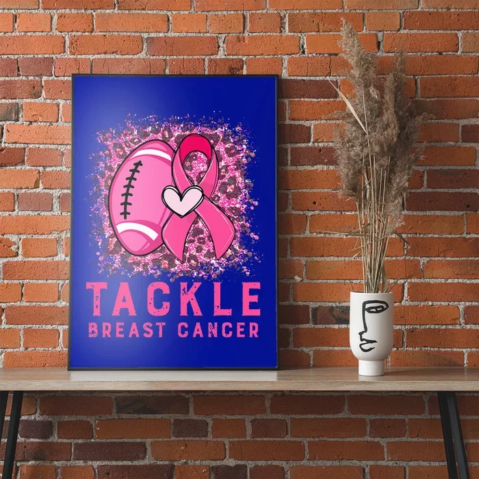 Tackle Football Pink Ribbon Breast Cancer Awareness Poster