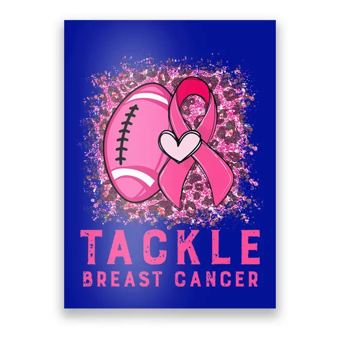 Tackle Football Pink Ribbon Breast Cancer Awareness Poster