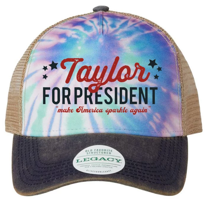 Taylor For President 2024 Funny Campaign Design Legacy Tie Dye Trucker Hat