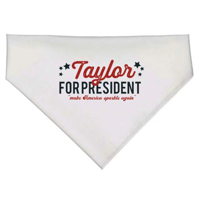 Taylor For President 2024 Funny Campaign Design USA-Made Doggie Bandana