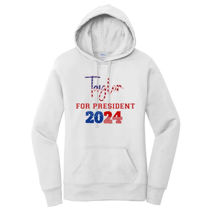 Taylor For President 2024 Funny Campaign Design Women's Pullover Hoodie