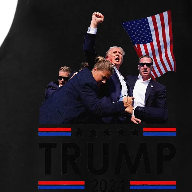 Trump Fist Pump Shot At Trump 2024 Trump Survives Rally Ladies Tri-Blend Wicking Tank