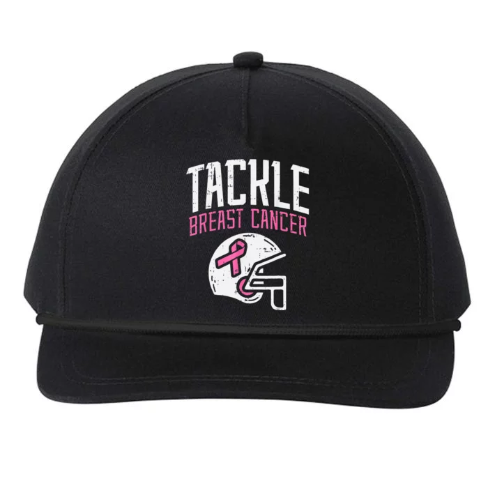 Tackle Football Ribbon Breast Cancer Awareness Snapback Five-Panel Rope Hat