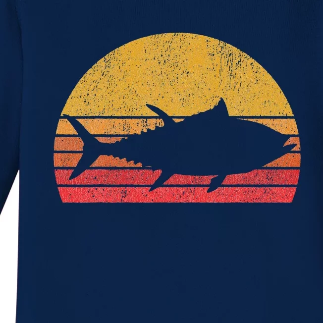 Tuna Fishing Retro Sunset Bluefin Fisherman Baby Long Sleeve Bodysuit