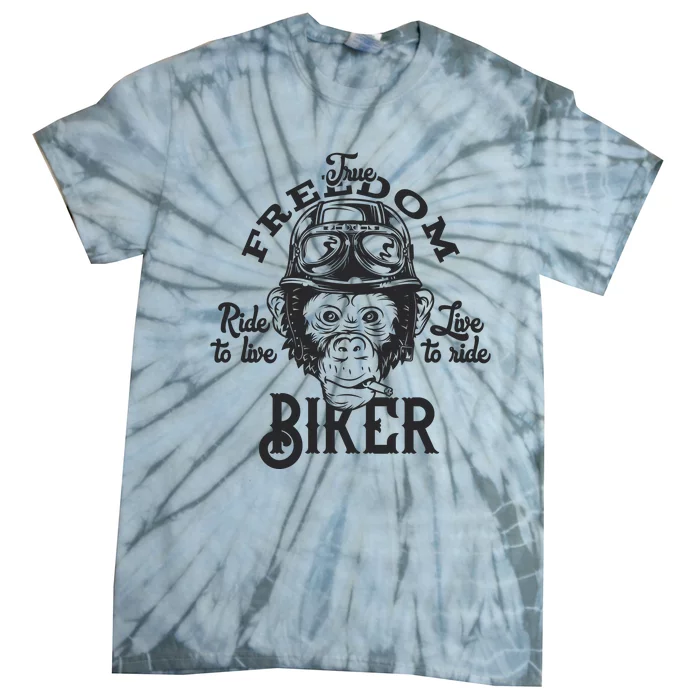 True Freedom Ride To Live Live To Ride Biker Tie-Dye T-Shirt