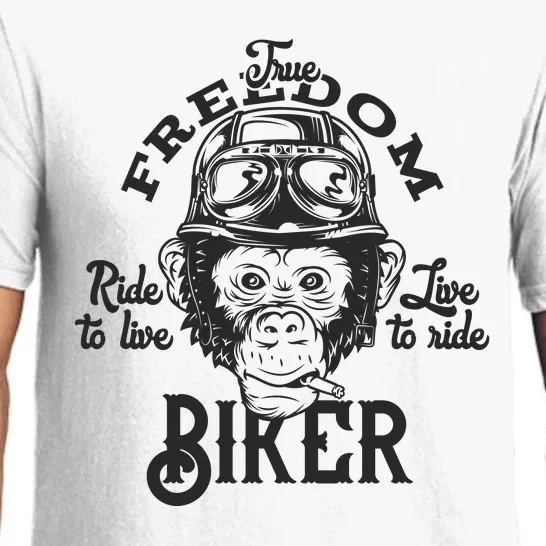 True Freedom Ride To Live Live To Ride Biker Pajama Set